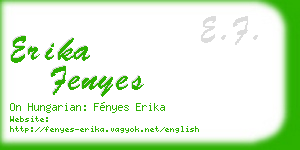erika fenyes business card